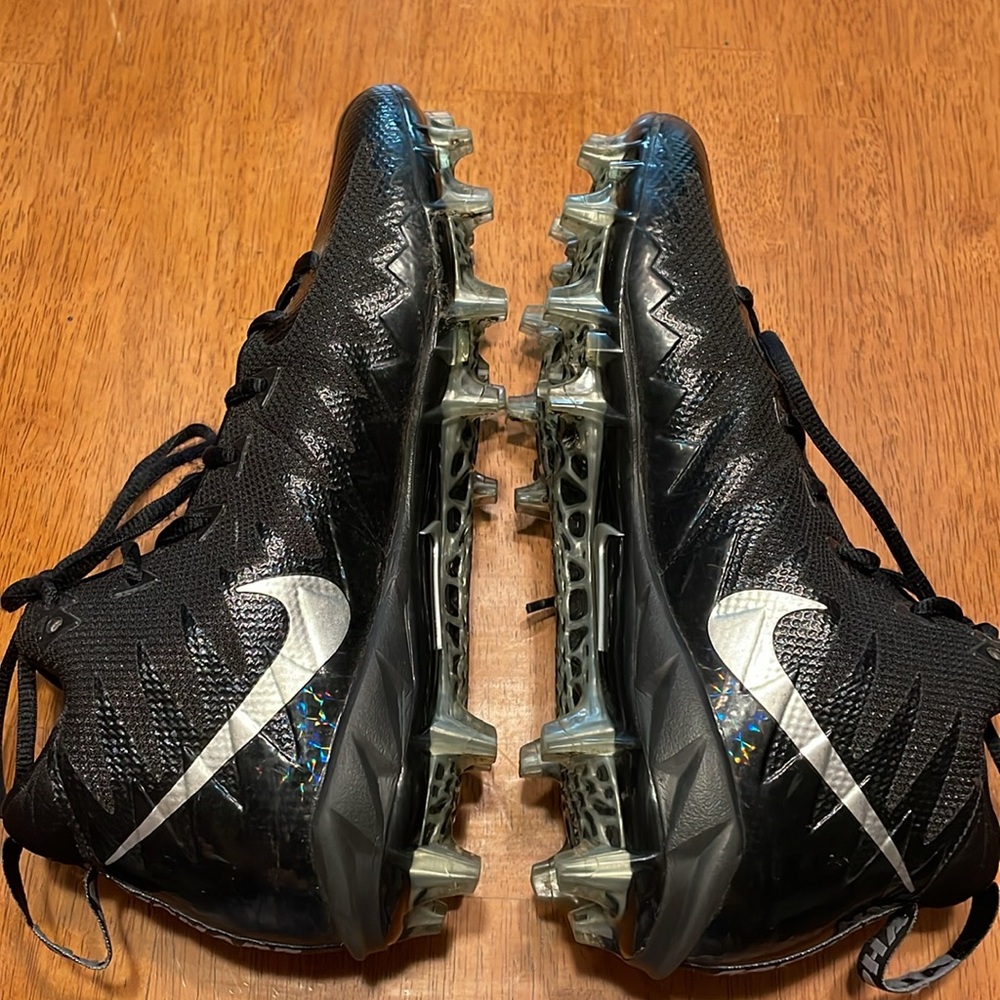 🏈 Nike Alpha Menace Pro Mid TD Black Silver Men's Size 8 Football Cleats